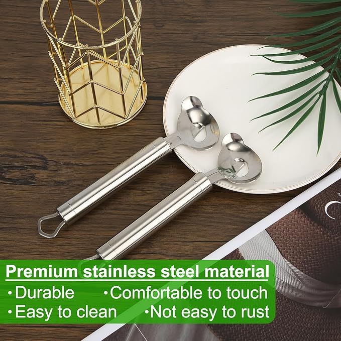 2pcs Multi-Functional Cactus Peeler Spoon, Durable Stainless Steel Pelador de Nopales Spoon Shape Cutter & Chinese Noodle Peeling Knife Tool Manual Kitchen Gadget for Cooking