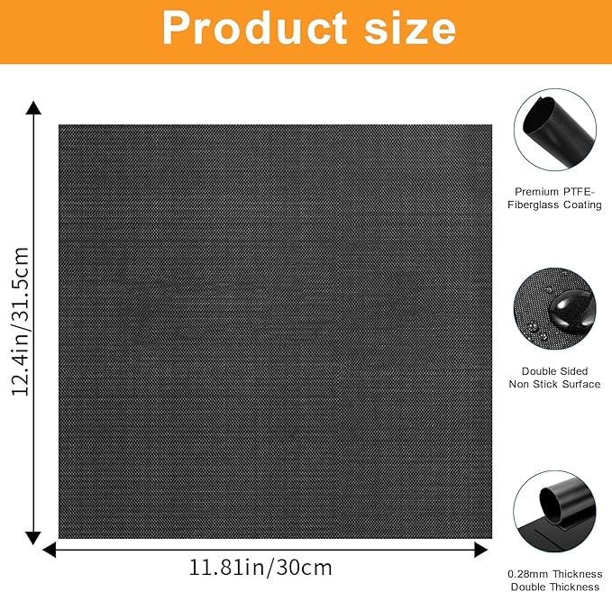 GWYSY 4-Pack Fiberglass Air Fryer Mats 11.81"x12.4" For Ninja SP101/SP201/SP301/DCT401/DCT402 Compatible Oven Liners for Bottom of OvenReusable & Heavy-Duty for Even Cooking