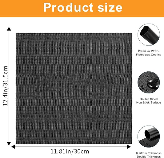 GWYSY 4-Pack Fiberglass Air Fryer Mats 11.81"x12.4" For Ninja SP101/SP201/SP301/DCT401/DCT402 Compatible Oven Liners for Bottom of OvenReusable & Heavy-Duty for Even Cooking
