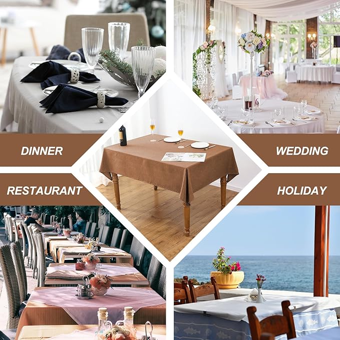 AUSSPVOCT Textured 60 Inch Round Tablecloth Up to 40'' Tables, Waterproof Spill-Proof Wipeable Fall Table Cloth Wrinkle Free Circle Dining Table Cover for Kitchen Farmhouse Christmas Holiday Decor