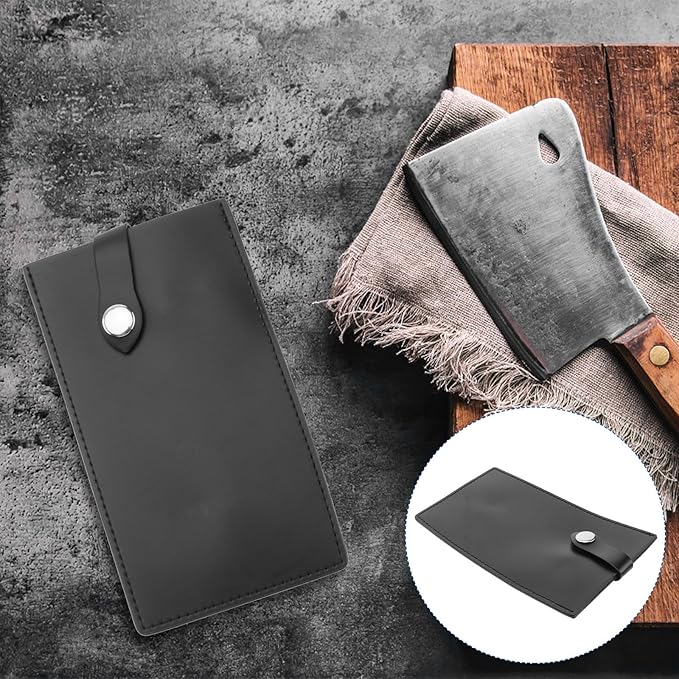 DIYEAH PU Leather Chef Knife Cover Cutter Protector Sheath 17.8X10Cm Kitchen Knife Guard Sleeve for Home Cooking Safety