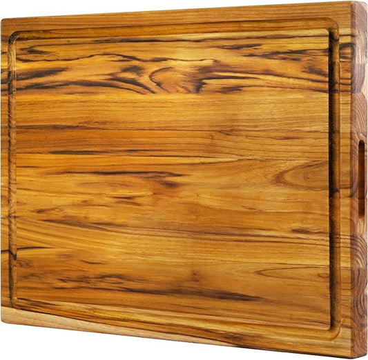 VaeFae Large Teak Wood Cutting Board, Heavy Kitchen Chopping Board for Meat and Vegetables, XXX-Large Size (24 x 18 inches)