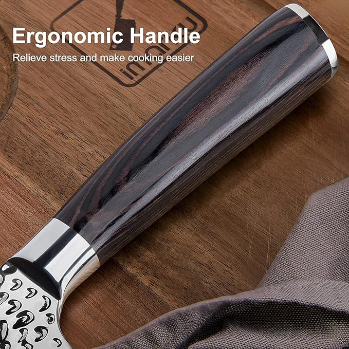 imarku Damascus Chef Knife, 8 Inch Kitchen Knife Ultra Sharp Cooking Knife HC German Stainless Steel Japanese Knife for Kitchen, Hand-Hammered Design, Ergonomic Handle, Birthday Gifts for Men Women