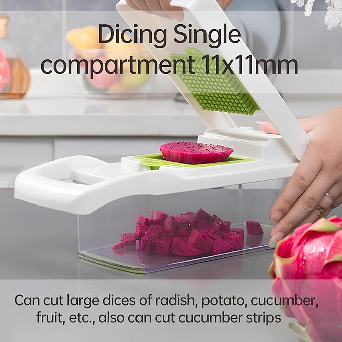 All-in-One Vegetable Chopper and Spiralizer Food Chopper with Container, Fruit Slicer, House Essentials, Kitchen Appliances & Gadgets