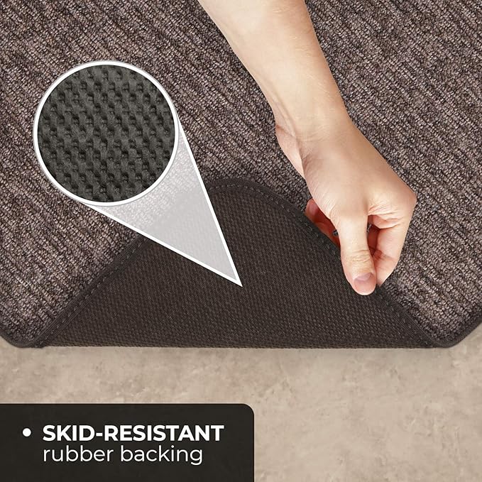 House, Home and More Skid-Resistant Carpet Runner - Pebble Gray - 18 Feet X 27 Inches