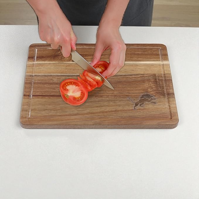 The Memory Company Officially Licensed NFL Acacia Cutting Board – 11.7" x 15.7" Durable Wood Chopping & Serving Board with Team Logo
