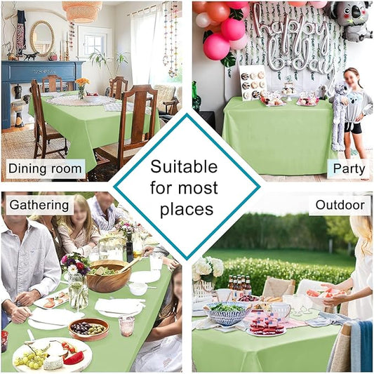 Hiasan Light Sage Tablecloth for Rectangle Tables - Waterproof and Spillproof Washable Fabric Table Cloth for Dining Room Kitchen Party, 60 x 102 Inch