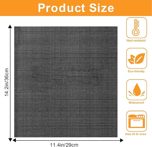 GWYSY Oven Liners for Bottom of Oven, 11.4"x14.2" Reusable Non-Stick Heat Resistant Toaster Liners Toaster Mat for for Cuisinart TOA-95 Air Fryer Toaster Oven, 4 Pack