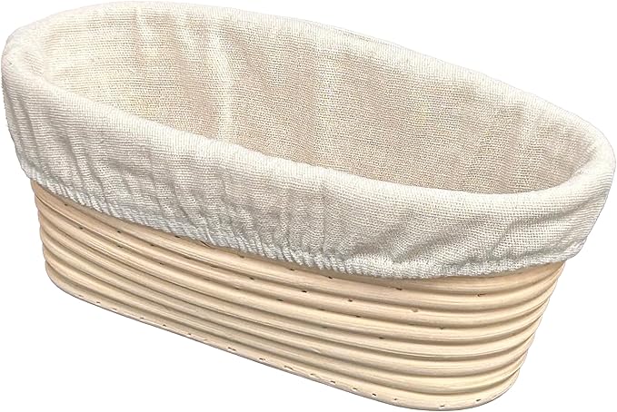 Cuisiland Rectangular Cast Iron Bread Loaf Pan & Proofing Basket, Heavy Duty 11x4.75x4,25" (14" L/Handles) with Lid (BLP137BU)