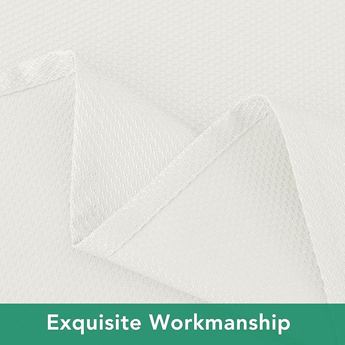 Biscaynebay Textured Fabric Round Tablecloths 70", Ivory Water Resistant Table Cloth Circle Folding Table Covers for Dining, Kitchen, Wedding, Parties etc. Machine Washable