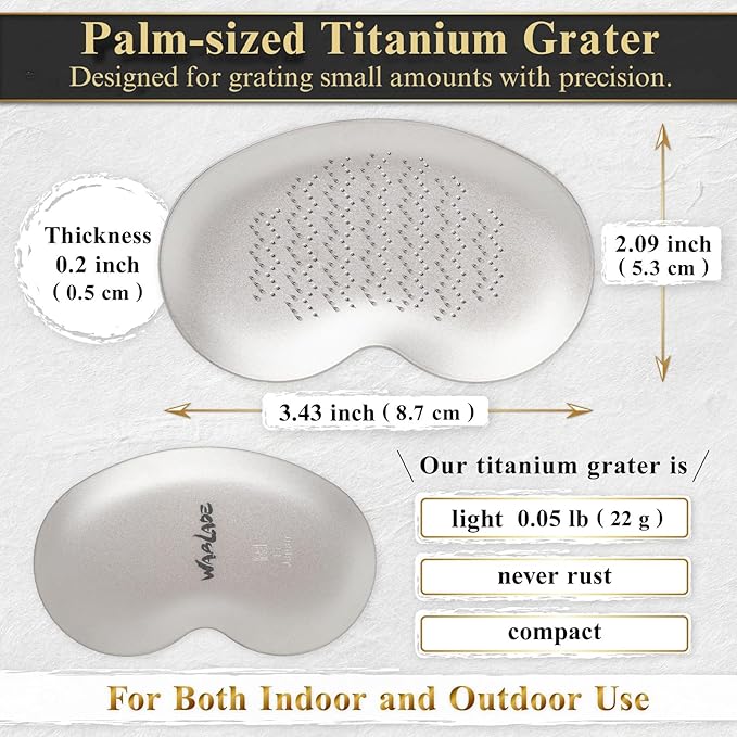 Japanese Titanium Grater – Made in Japan, 3.4 Inches Fine Grating Plate for Garlic, Ginger & Wasabi, Compact Precision Kitchen Tool Designed for Everyday Food Preparation