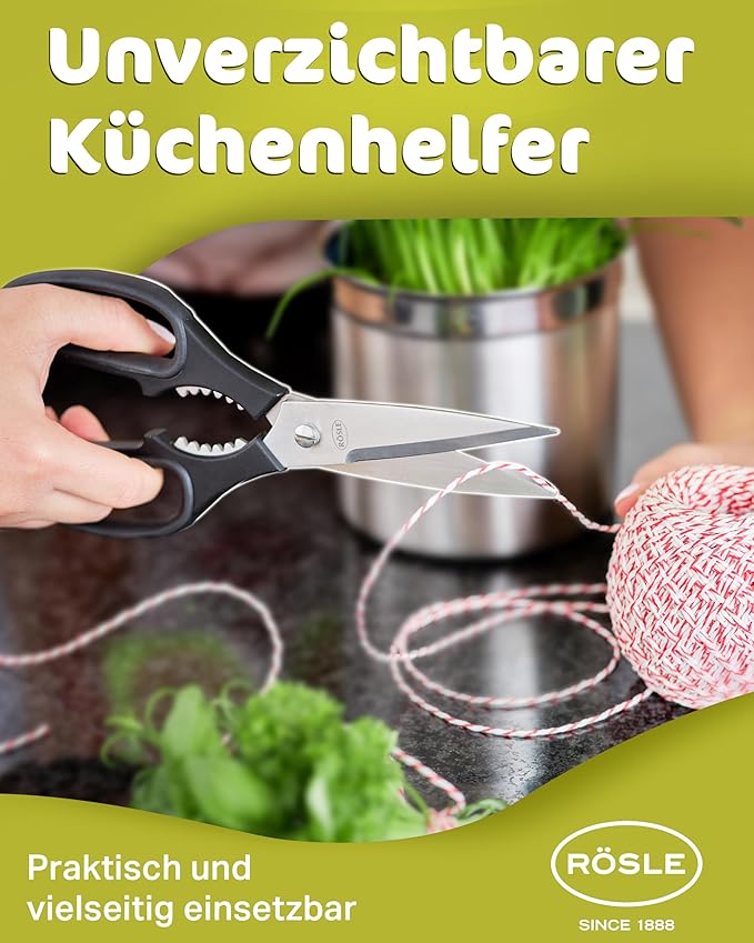 Rosle Scissors, for the Kitchen, for Cooking, Stainless Steel Blade, 22 cm, 96290