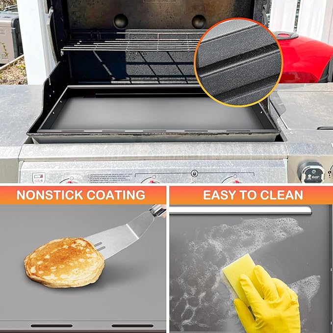 Grill Griddle 26" x 18.8" For Weber Genesis II & LX 300 Series Full Size Griddle Insert, Compatible with GS4 E310-E335 & S310-S340, 6788 Replacement Cooking Plate