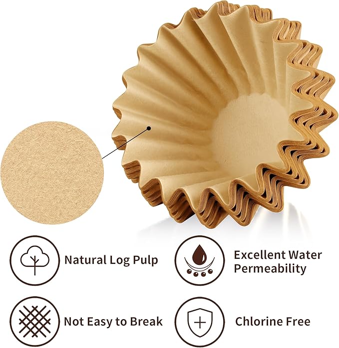 Disposable Coffee Paper Filters for Cuisinart 12cup Coffee Maker DCC-3000P1, 100 Pcs Filter Compatible with Hamilton Beach FlexBrew Trio 2-Way Coffee Maker