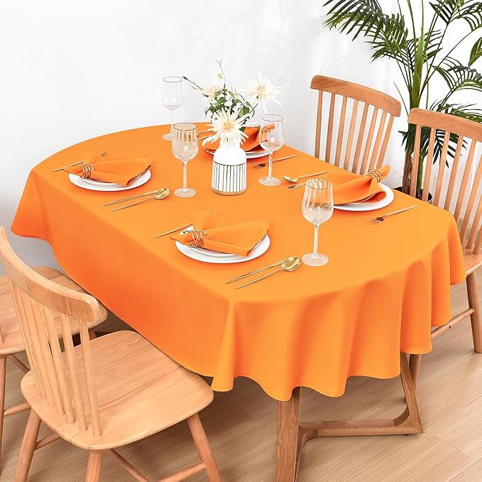 Wolkemer Set of 4 Orange Cloth Napkins 17 x 17 Inches Solid Washable Polyester Dinner Napkins with Hemmed Edges for Dinners Parties Weddings Banquets Events Table Decoration