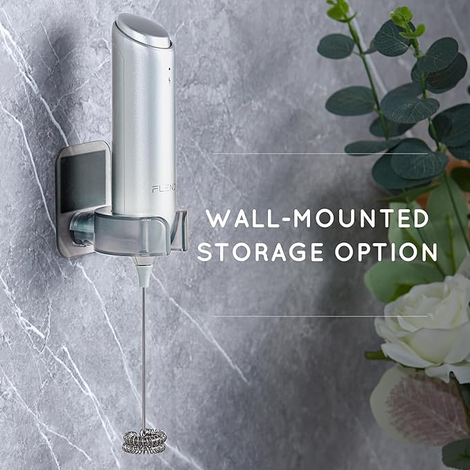 Flendy Rechargeable Milk Frother Handheld With USB-C Charging Stand, Electric Drink Mixer, Mini Whisk for Coffee, Matcha, etc