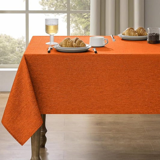 Waterproof Reusable Small Table Cloths for Dining Table, Outdoor Washable Cloth Tablecloths for Rectangle Tables for Holiday, Wedding, Dining,Picnic(Oblong, 52 X 70 Inch (4-6 Seats), Rust)