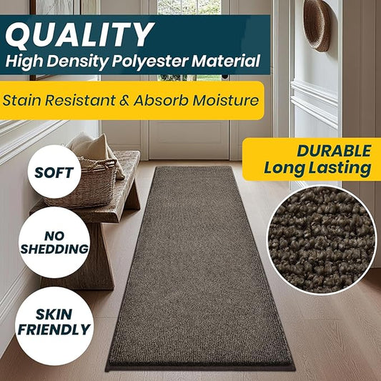 Washable Kitchen Rug 24" x 82" / 60cm x 210cm, Non Slip Kitchen Mat for Floor, Absorbent Indoor Entryway Runner Rug for Hallway, Laundry, Bathroom, Bedroom (Roll Packing)