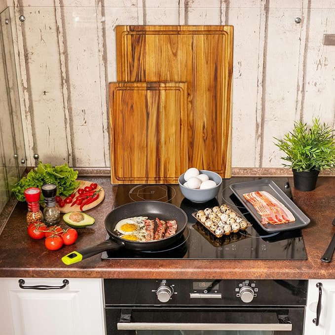 VaeFae Large Teak Wood Cutting Board, Heavy Kitchen Chopping Board for Meat and Vegetables, XXX-Large Size (24 x 18 inches)