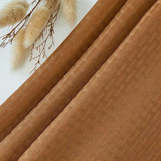 maxmill Fall Tablecloth Weaved Texture Design Stain Resistant Waterproof Anti-Shrink Spillproof Washable Soft Table Cloth for Dining Room Harvest Thanksgiving Parties, Round 70 Inch, Amber