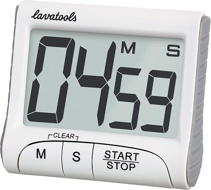 Lavatools KT1 Digital Kitchen Timer & Stopwatch, Large Display, Bold Digits, Simple Operation, Loud Alarm, Magnetic Kickstand for Cooking and Classroom