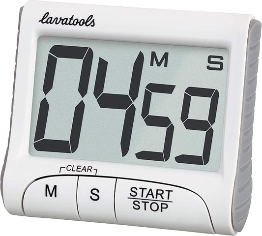 Lavatools KT1 Digital Kitchen Timer & Stopwatch, Large Display, Bold Digits, Simple Operation, Loud Alarm, Magnetic Kickstand for Cooking and Classroom