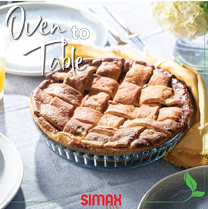 Simax Glass Fluted Cake Dish: Shallow - Heat, Cold and Shock Proof - Made in Europe - 11-Inch