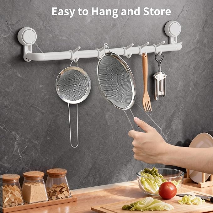Fine Mesh Sieve Strainer Set, Stainless Steel, 6.3 and 3.94 Inch, with Grip Handles for Kitchen, Food Sifting, Noodles, Rice