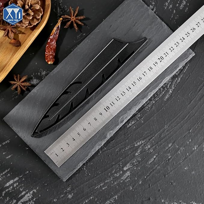 XYJ 2pcs/set Safety Knife Covers Sleeves Knives Edge Guard, Universal Knife Sheath, Boning, Sushi, Slicing Knife Case Black (For 8'' Slicing Knife)