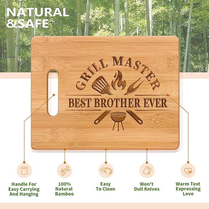 Gifts for Brother, Brother Christmas Gifts from Sister, Birthday Valentine Fathers Day Christmas Gifts for Brothers Adult - Best Brothers Ever Unique Engraved Cutting Board
