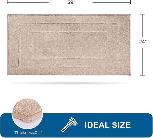 PURRUGS Machine Washable Kitchen Runner Rug 24" x 59", Non-Slip/Skid Hallway Runner Rug, Super Absorbent Soft Area Rug for Kitchen, Hallway & Laundry, Beige