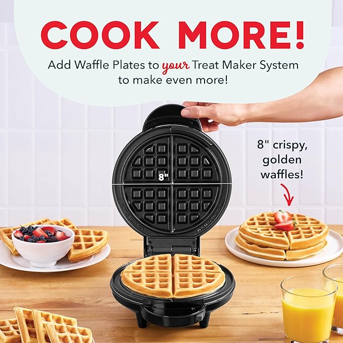 DASH Removable Waffle Plates (Removable 8" Waffle Plate 2 Pack for the MultiMaker® Treat Maker System)