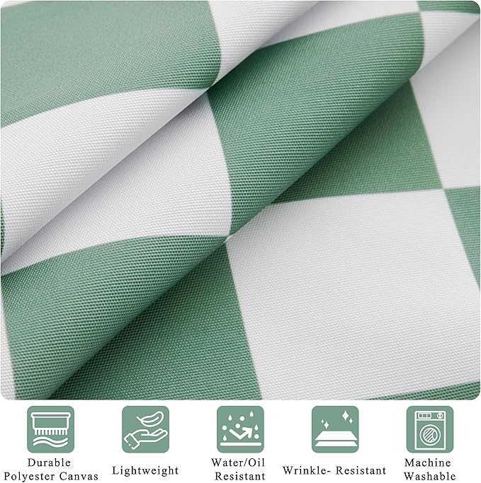 2 Pack Checkered Kitchen Apron, Sage Green Checkerboard Aprons for Women with Pockets, Chef Apron for Men, Waterproof Aprons for Cooking