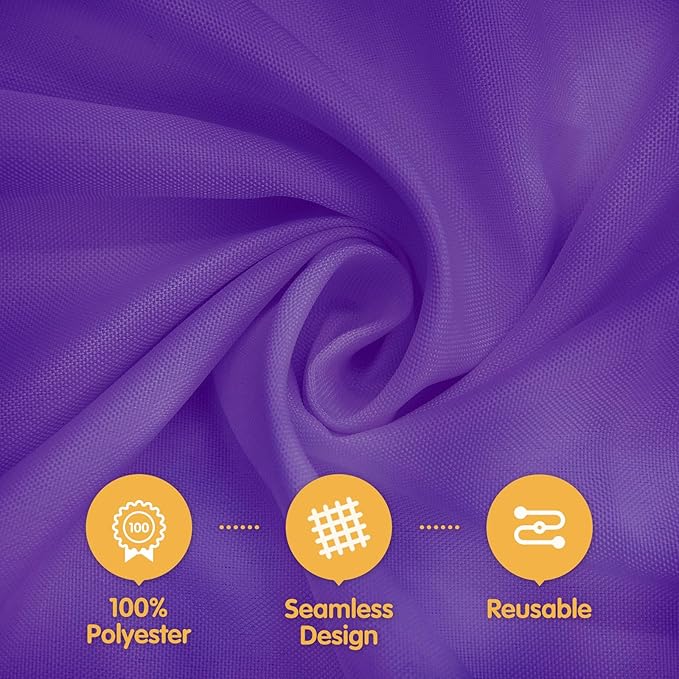 BRILLMAX 6 Pack Purple Tablecloths 60 x 126 Inch for 8ft Rectangle Tables - 150 GSM Polyester Fabric, 15" Standard Drop, Water, Stain & Wrinkle Resistant Cloth Cover for Wedding Dining Buffet
