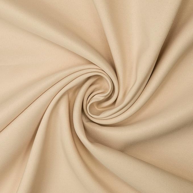 Gee Di Moda Round Tablecloth - 108 Inch Beige Round Table Cloth for 48 to 72 Inch Round Tables - Heavy Duty Washable Fabric - for Buffet Table, Holiday Party, Dinner, Wedding & Baby Shower