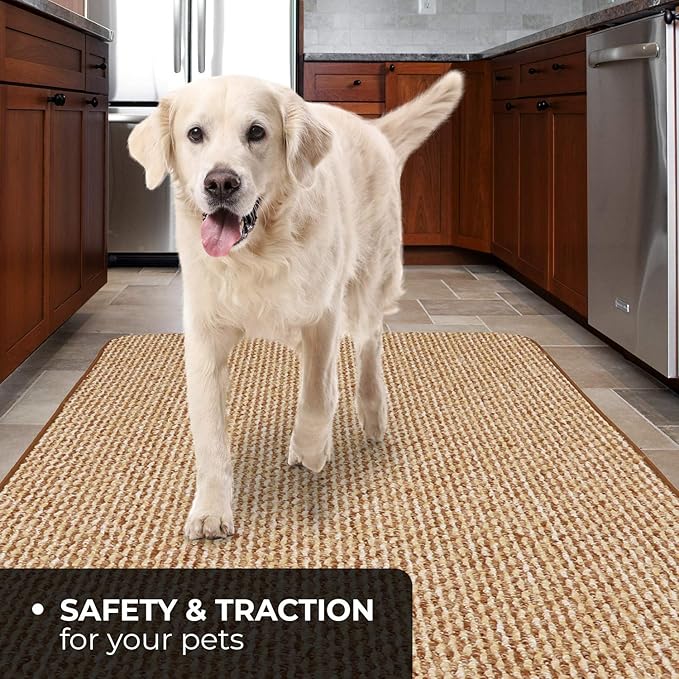 House, Home and More Skid-Resistant Carpet Runner - Praline Brown - 10 Feet X 48 Inches