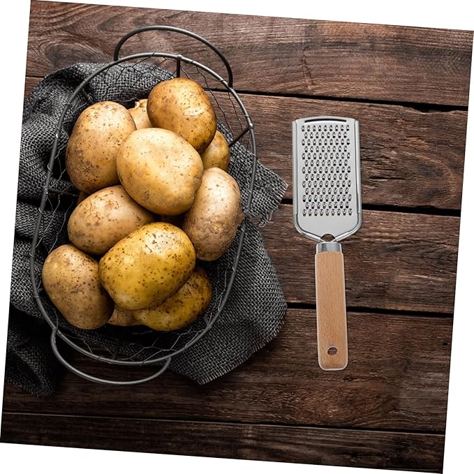 1Pc Stainless Steel Plane Grater Zester with Non Slip Wood Handle Kitchen Gadget for Fruits and Vegetables Easy to Clean for Home Restaurant and Hotel Use