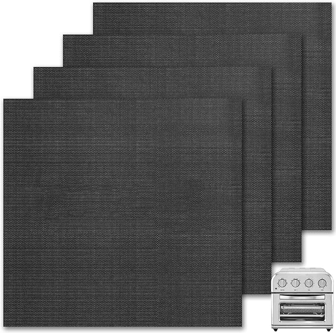 GWYSY 4 Packs Oven Liners for Bottom of Oven, 11.4"x9.8" Reusable Non-Stick Heat Resistant Toaster Liners Toaster Mat for Cuisinart TOA -28 TOA -26 AFR-25 Air Fryer Convection Oven