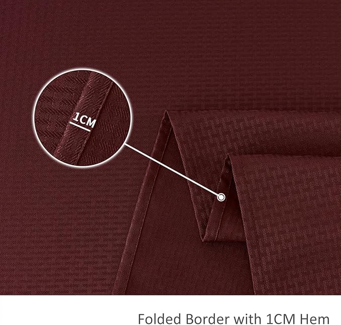 maxmill Rectangle Tablecloth Weaved Texture Design Water Resistant Wrinkle Free Spill-Proof, Soft Table Cloth for Dining Room Decoration, Banquet Parties Event Holiday Dinner, 52 x 84 Inch Burgundy