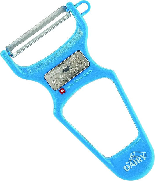The Kosher Cook Y Vegetable Peeler - Heavy Duty, Ultra Sharp Stainless Steel Blade - Swiss Peeler - Easy Grip Plastic Handle - Color Coded Kitchen Tools - Blue