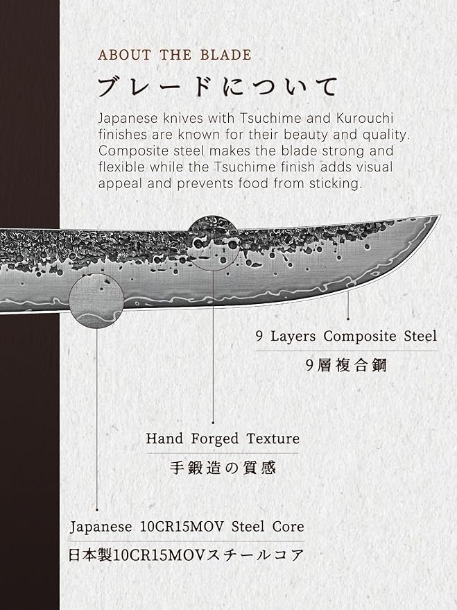 HOSHANHO Fillet Knife 7 Inch, Super Sharp Japanese Boning Knife in High Carbon Steel, Professional Hand Forged Fish Knives for Meat Poultry Cutting