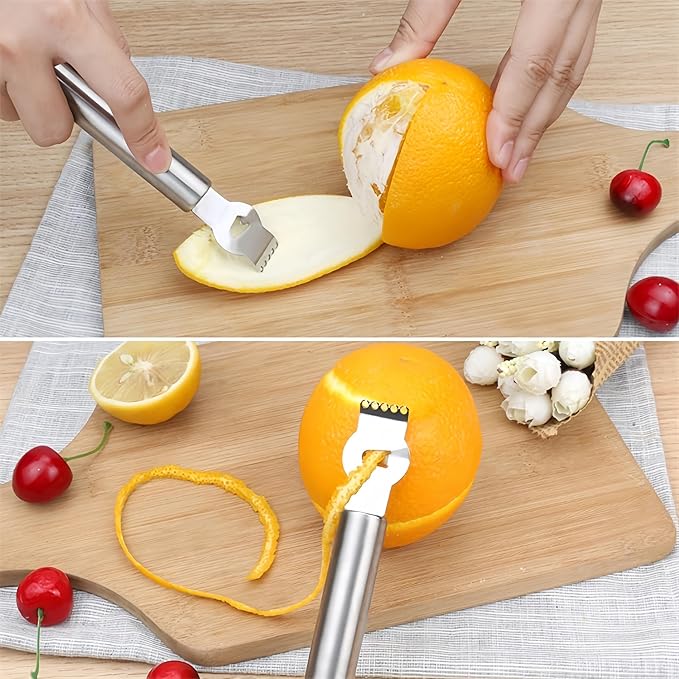 Stainless Steel Lemon Zester Grater, Lemon Zester Tool, Citrus Zester Grater, Zester Tool for Orange Citrus Peeler