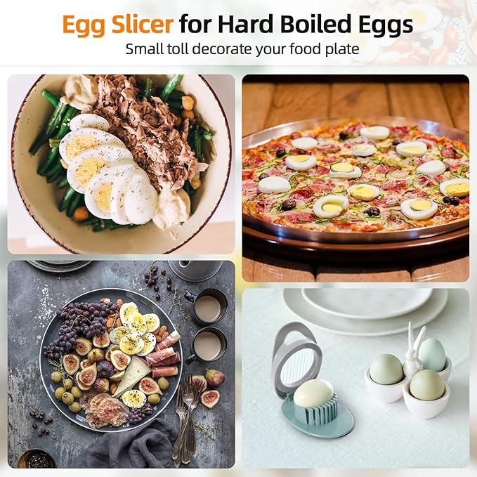 2 Pack Egg Slicer for Hard Boiled Eggs, Dokpod Egg Cutter for Hard Boiled Eggs, Stainless Steel Wire Egg Slicers, Egg Salad Maker, Boiled Egg Slicers, Boiled Egg Cutter