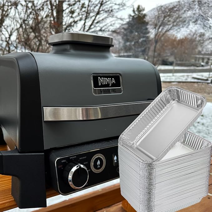 Whaleme 50 Pack Grill Drip Pans Compatible Weber 6415 - Grill Accessories for Weber Spirit, Genesis, Traveler, Q Series, Disposable Aluminum Foil Grease Tray Liners 8.5" X 6" (50 Pack)