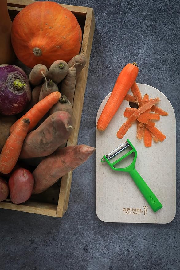 Opinel Les Essentials+ No. 315 Peeler, Corrosion Resistant + Dishwasher Safe, Made in France (Green)