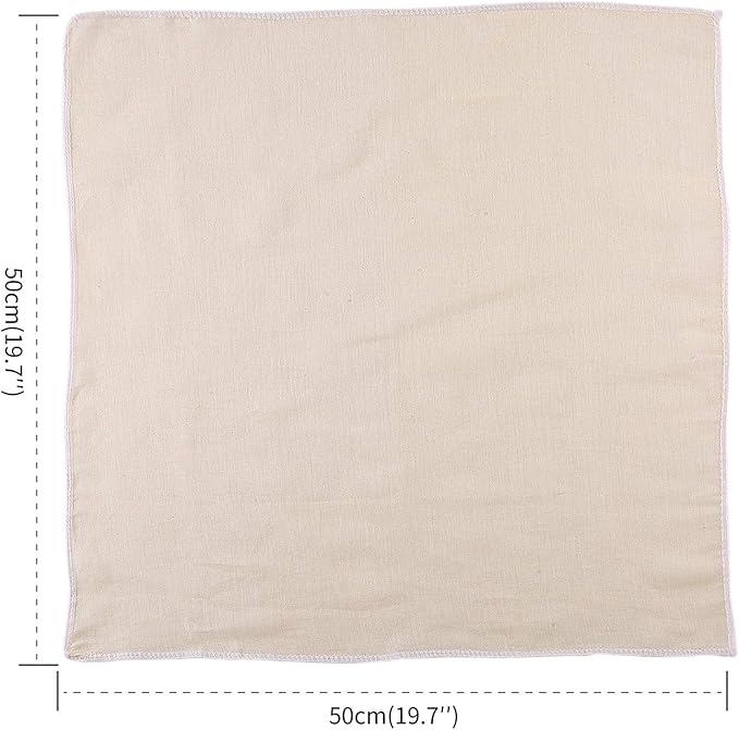 5 Pack Muslin Cloths Reusable for Straining, 100% Unbleached Pure Cotton Cheesecloth, Soft Square Cheese Clothes Weave Fabric Filter for Cooking, Baking (50 x 50 cm Food Strainer Cloth)