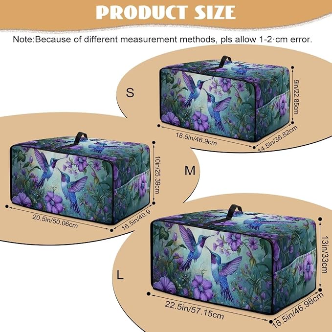 Doojoayie Hummingbird Toaster Cover 8 Slice Appliance Covers for Kitchen Counter 22.5"x18.5"x 13" Universal Fit Dustproof Protector as Kitchen Decoration
