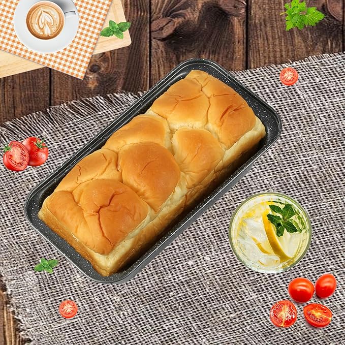 Walooza 8x4 Loaf Pan - Carbon Steel Bread Baking Pans for Homemade Bread Banana Bread, Sourdough, Pound Cake | Nonstick, Oven Safe, Easy Release