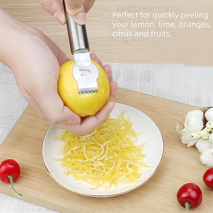 2pcs zester Stainless Steel Lemon with Hole Citrus Orange Peeling Tool Fruit Peelers