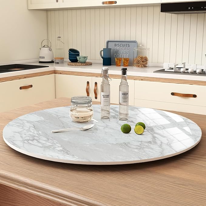 19.69" Lazy Susan for Table Top Sintered Stone Rotating Serving Tray for Dining Table, Kitchen Lazy Susan Organizer Spinning Rotating Food Server Party Centerpieces
